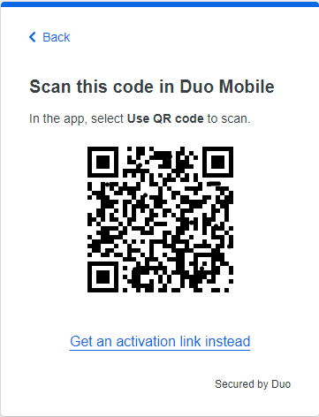 Scan this code in Duo Mobile app image